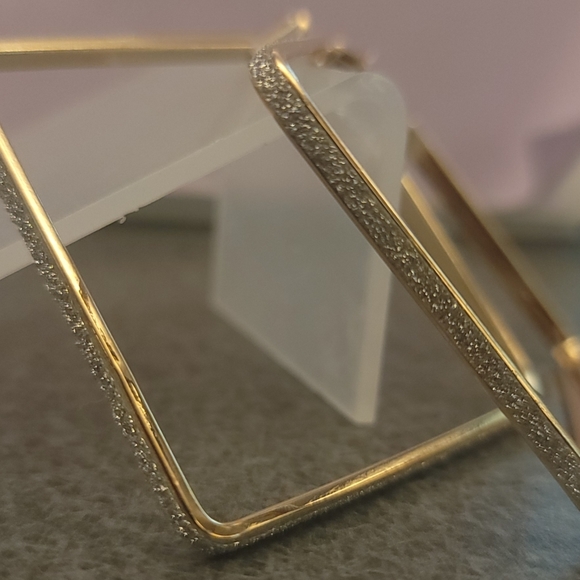 COPY - Gold Glitter Hoop Earrings - Picture 3 of 4